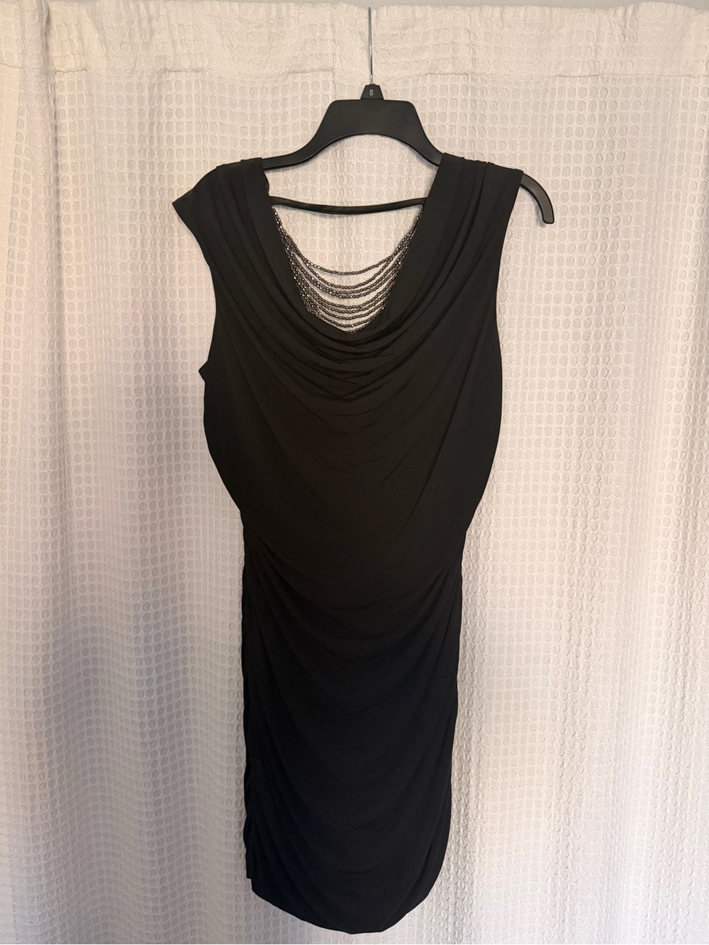 BCX Black Draped beaded Detail Midi Dress